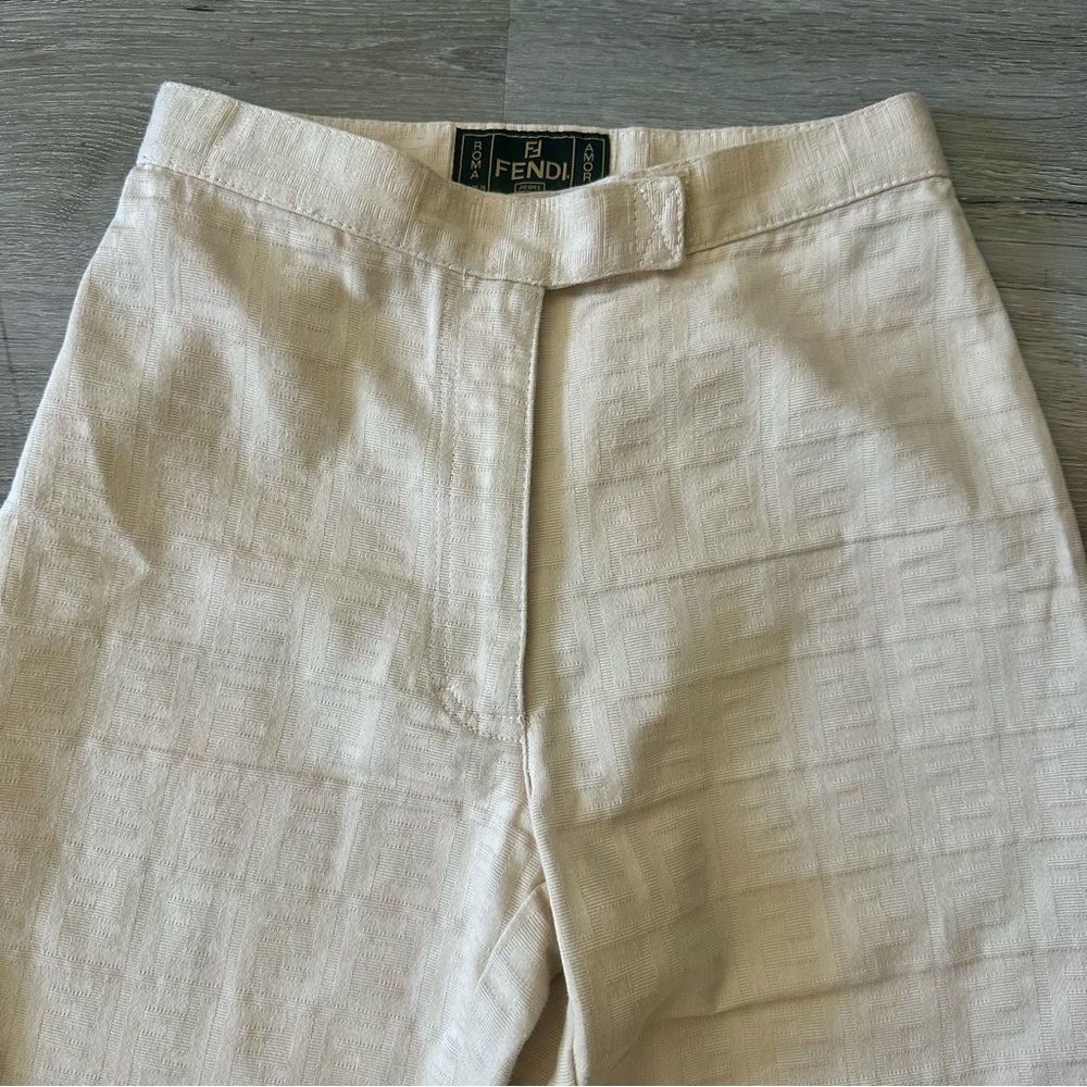 Fendi zucca FF White Cotton jeans - Picture 3 of 10